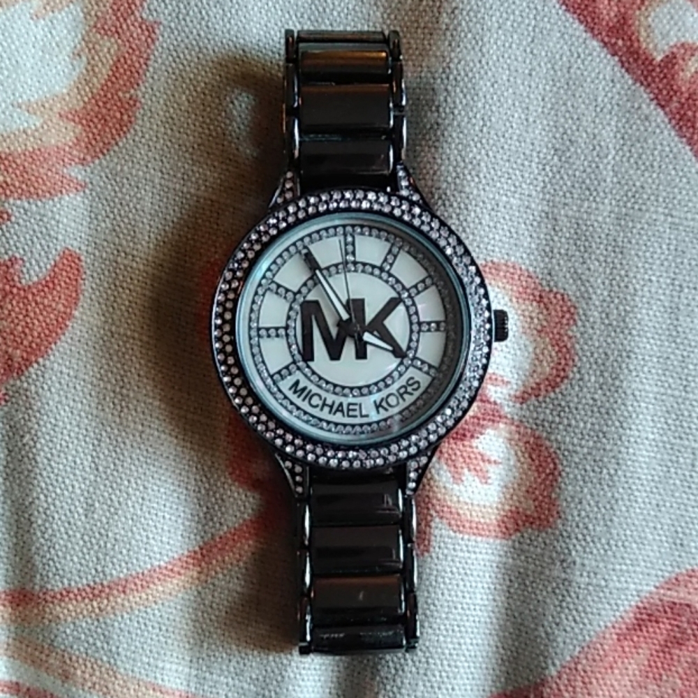 Michael Kors Black Rhinestone Watch